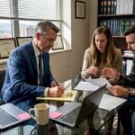 Attorney consulting clients about wrongful death