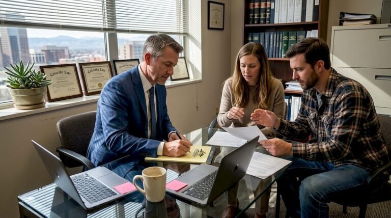 Attorney consulting clients about wrongful death