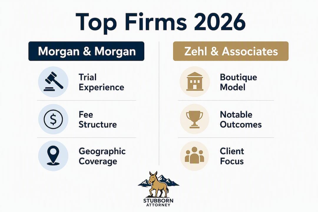 Infographic comparing key attributes of top accident attorneys