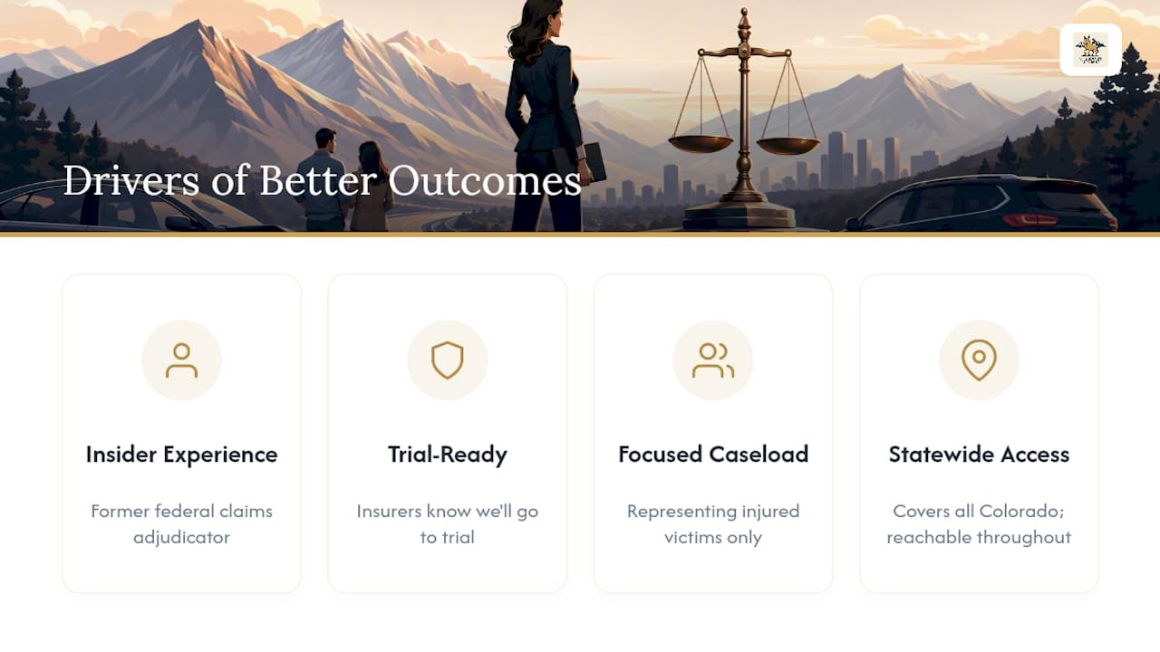 What actually drives better outcomes for Colorado injury clients — overview diagram