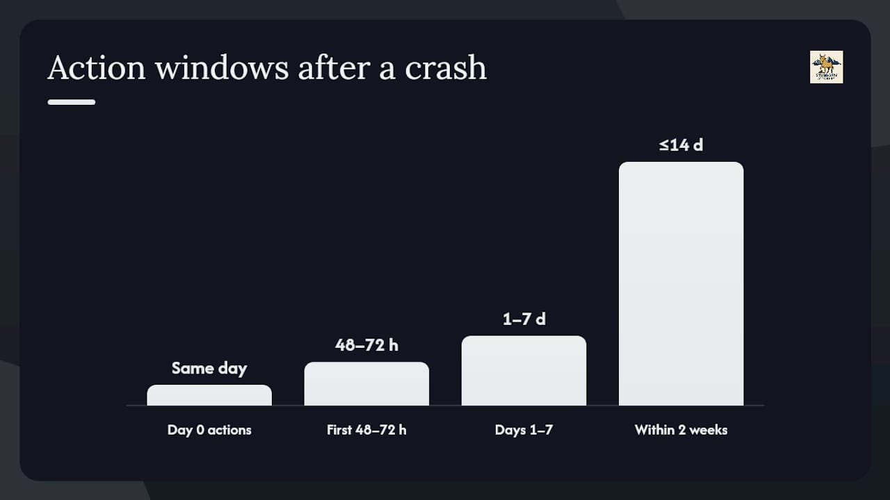 Timeline of post-accident claim preservation steps