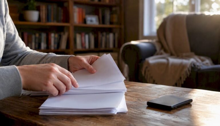 Claimant organizing injury claim documents