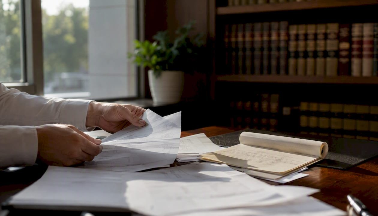 Close-up of documents for medical lien negotiation