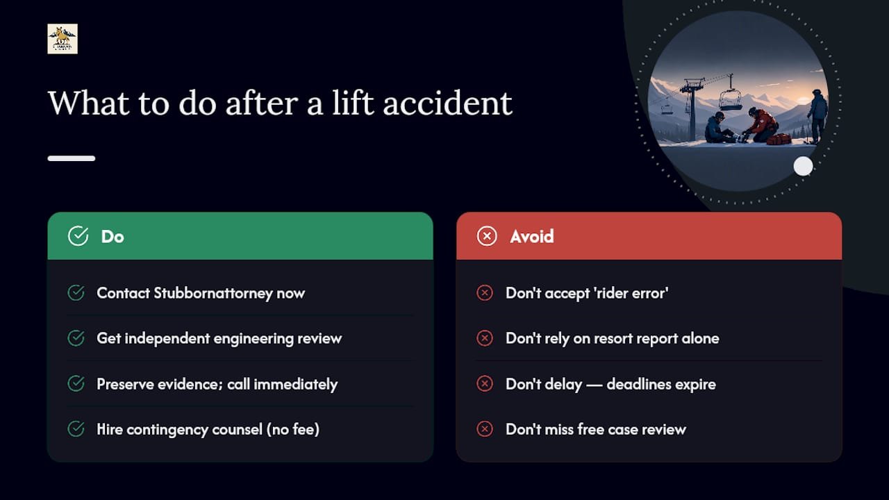 How Stubbornattorney Helps After a Colorado Ski Lift Accident — overview diagram