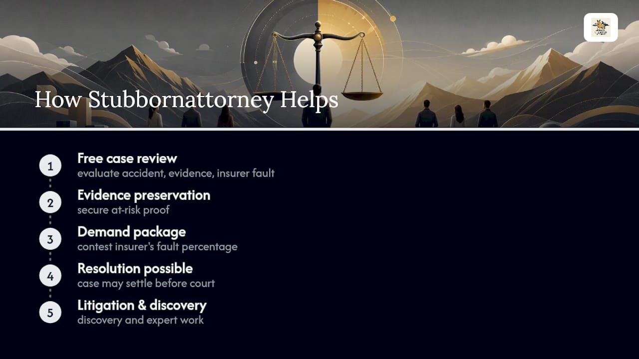 How Stubbornattorney Protects Your Recovery Under Colorado's Fault Rules — overview diagram