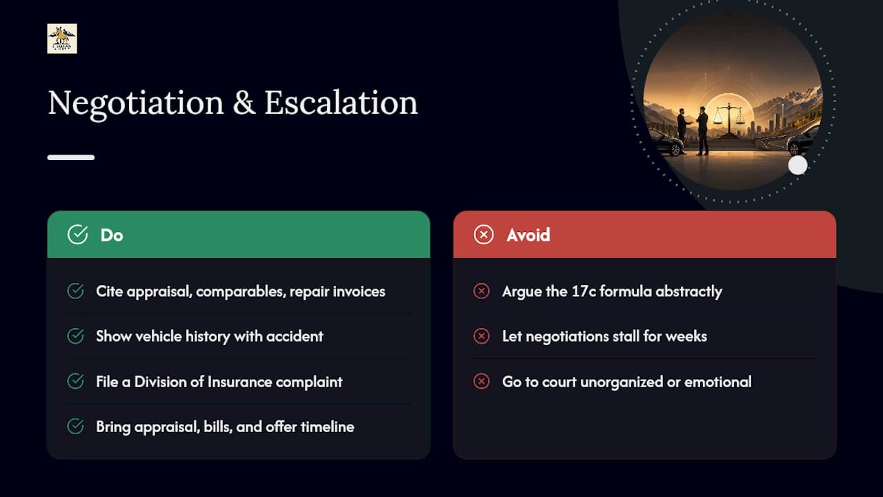 Negotiating With Insurers and Knowing When to Escalate — overview diagram