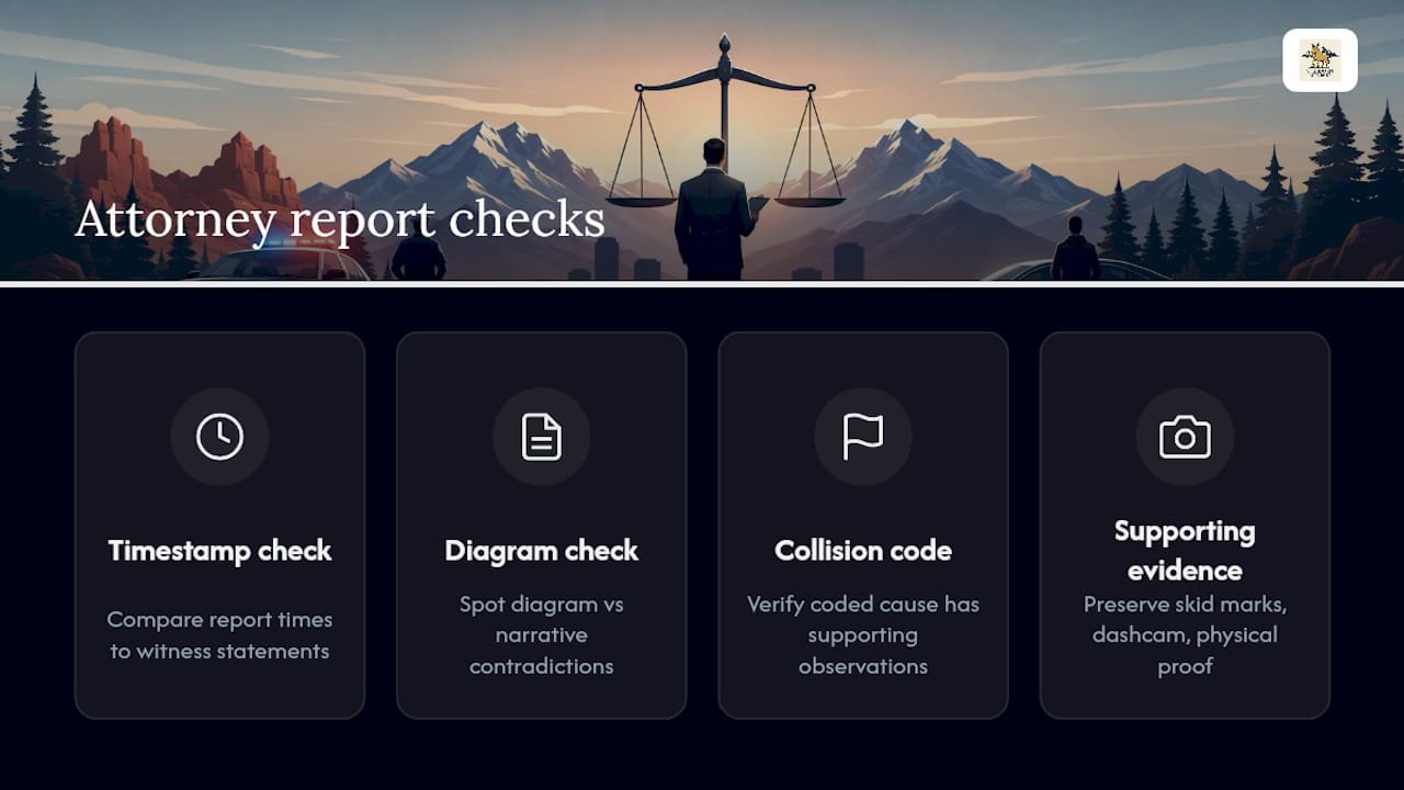 Four attorney checks for crash reports