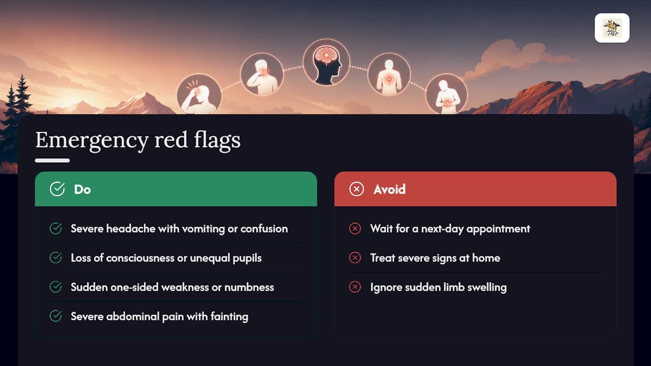 Red Flags That Need Emergency Care Right Now — overview diagram