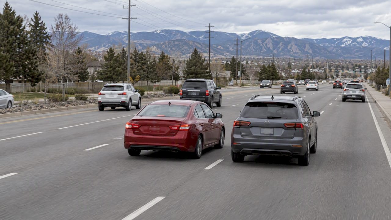 Two cars involved in Colorado lane change