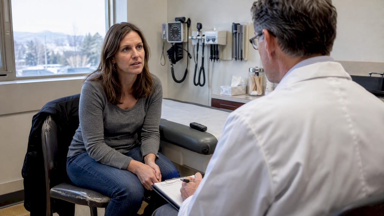 Recorder positioned during Colorado medical examination