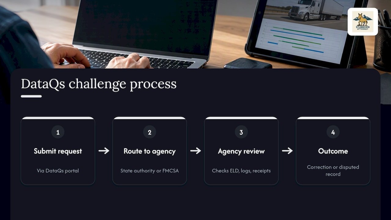 DataQs filing, agency review, and evidence