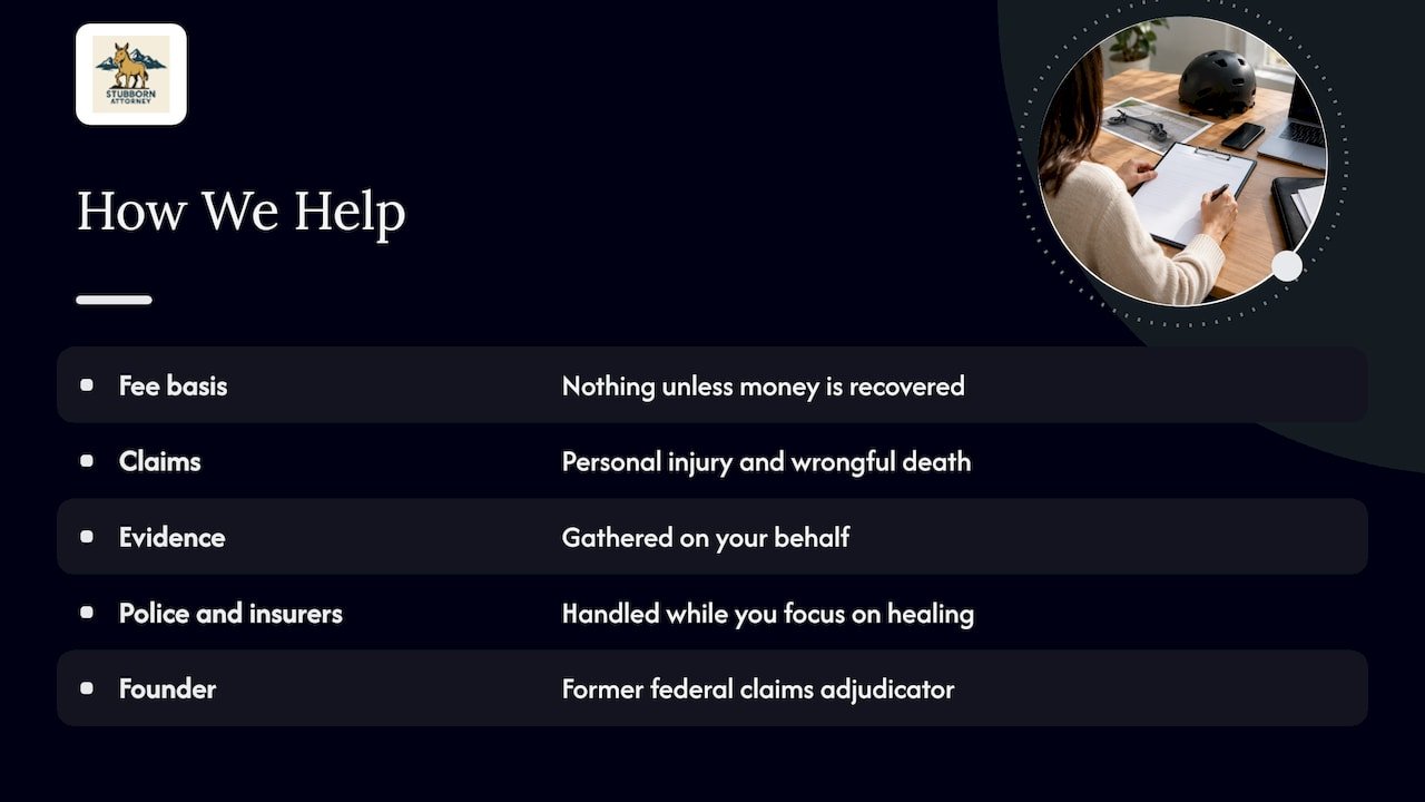 How we help after a Colorado scooter crash — overview diagram