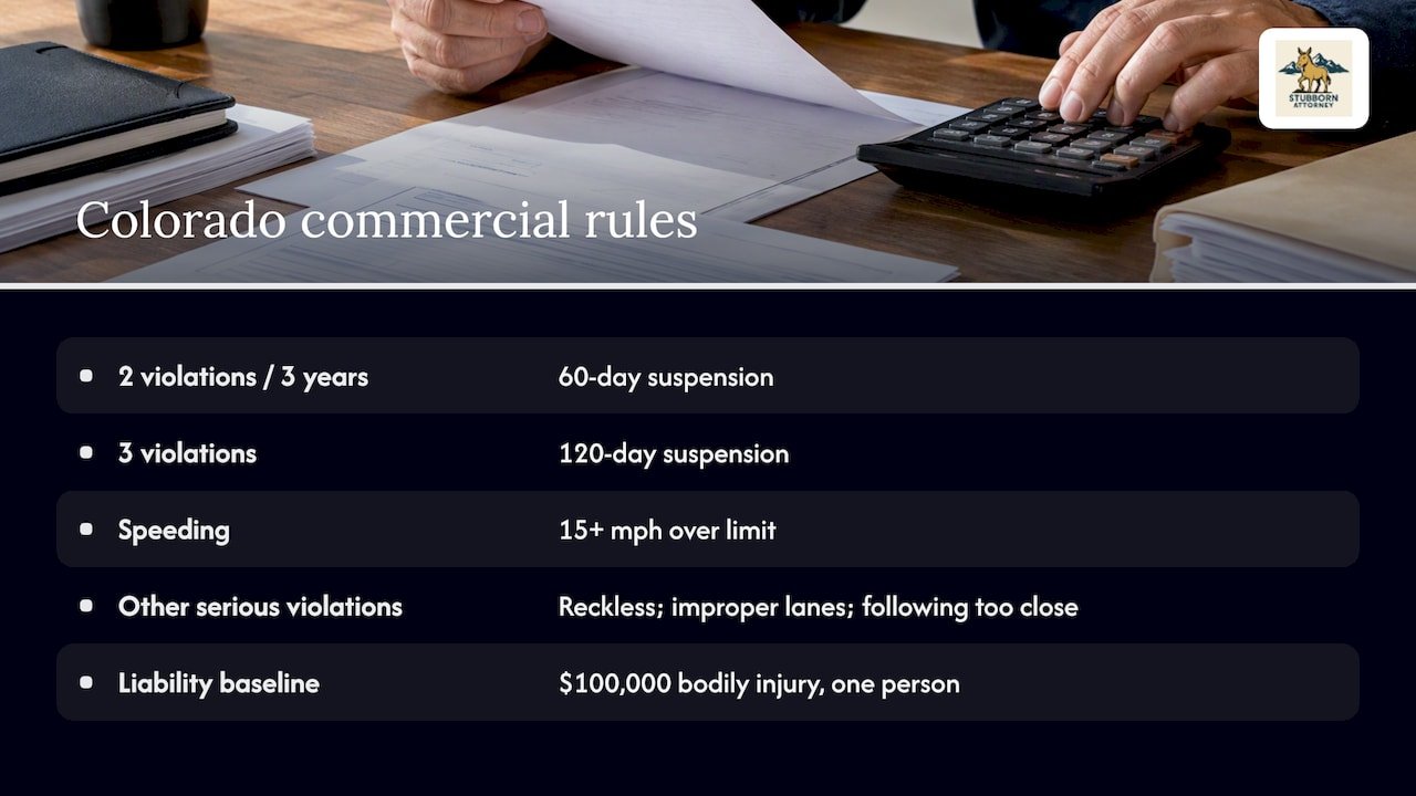 Serious violations and Colorado suspension thresholds