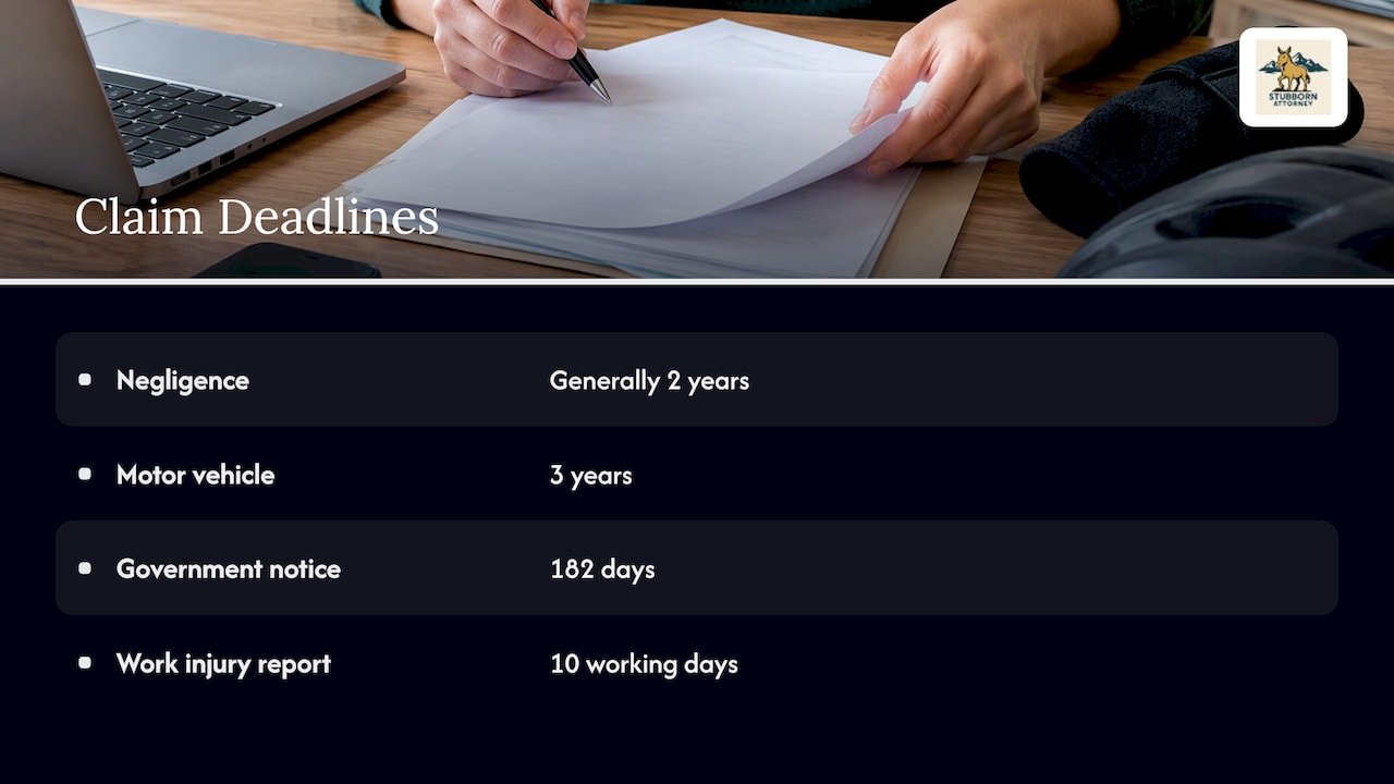 Deadlines that can end a brain injury claim — overview diagram