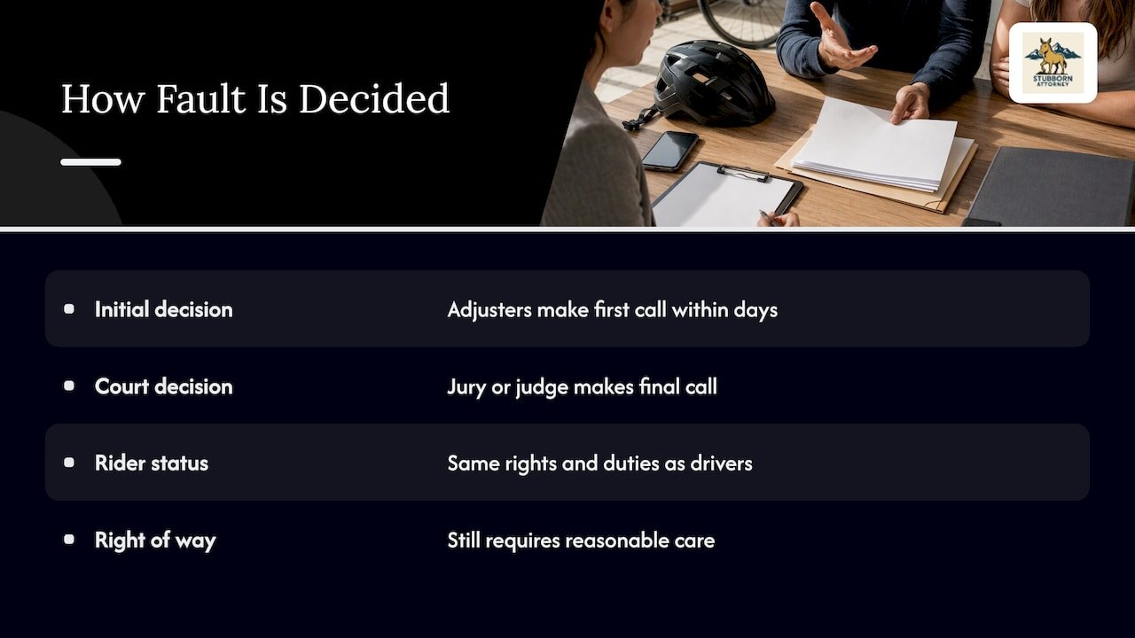 How Colorado decides fault after a bike crash — overview diagram