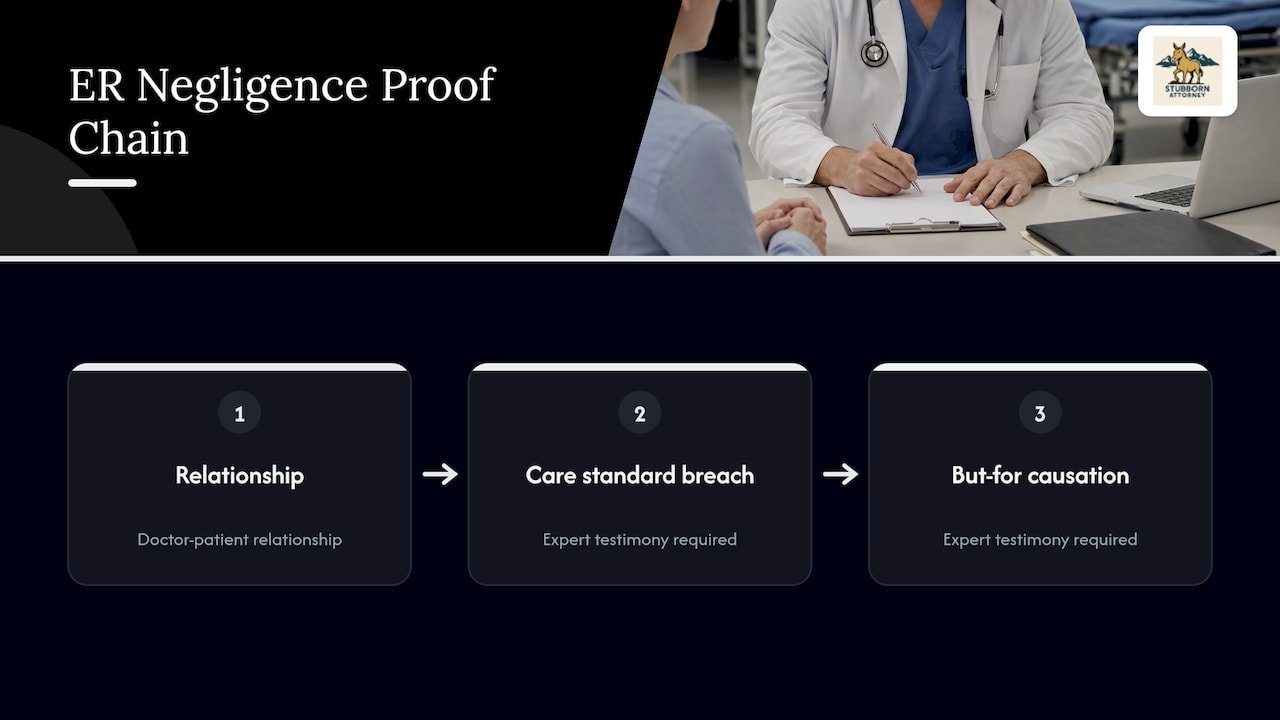 Three elements connecting an ER negligence claim