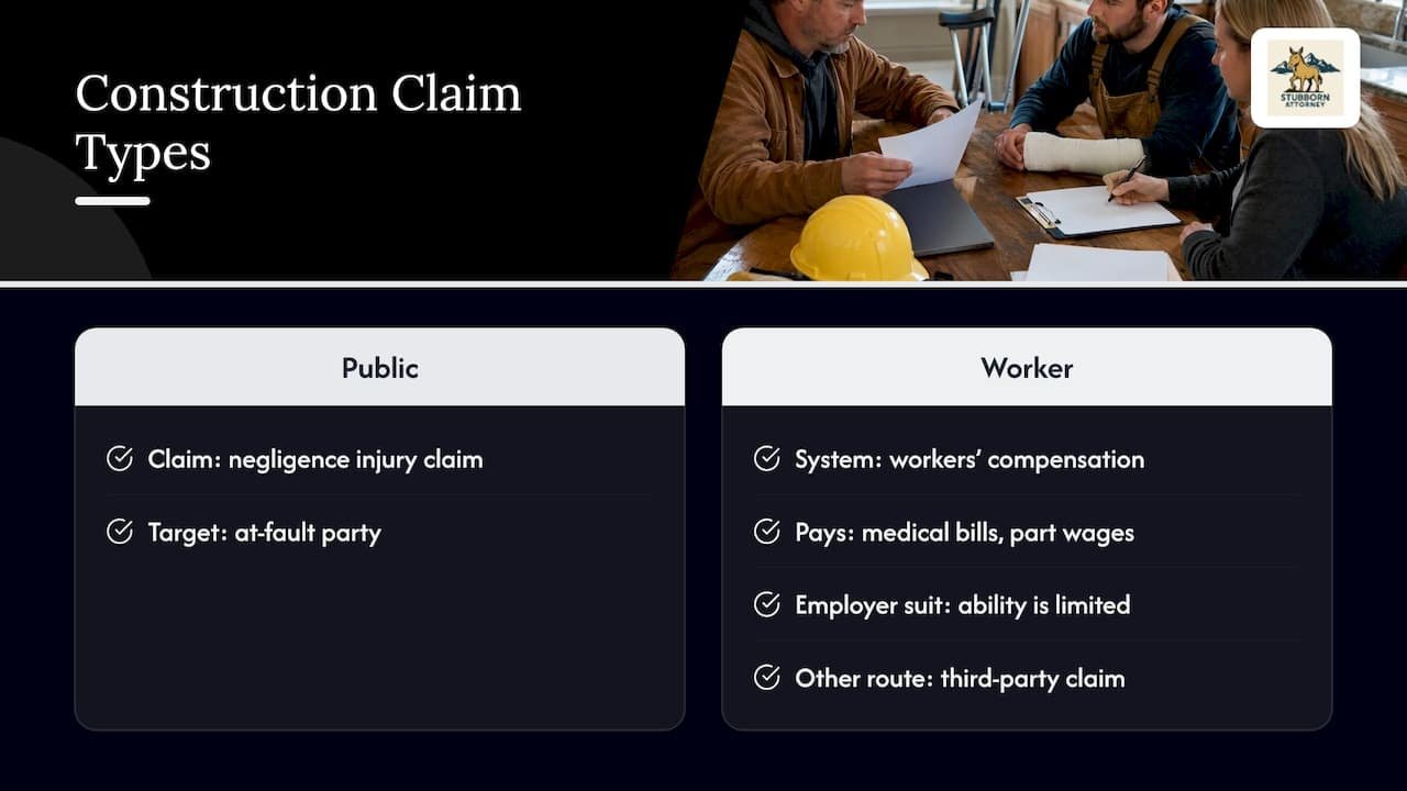 Two very different kinds of construction accident claims